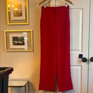 Zara Red Wide Leg Pants